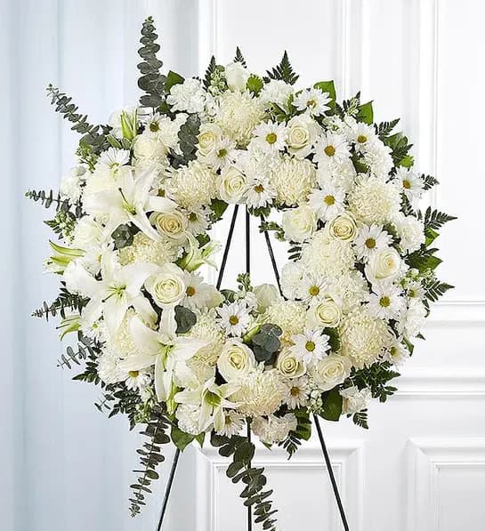 Peaceful White Standing Wreath